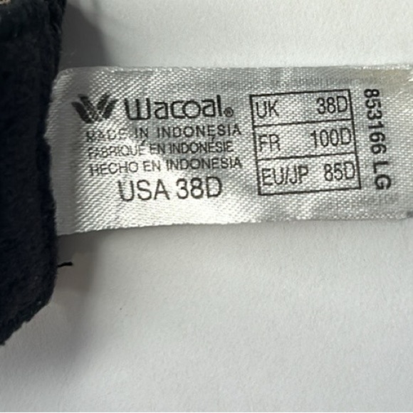 WACOAL All Dressed Up Black W/ Lace Inserts T-Shirt Bra STYLE‎ 853166 Sz 38D - Picture 17 of 17